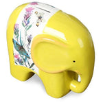 tirelire elephant en porcelaine de couleur jaune