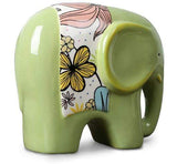 tirelire elephant en porcelaine de couleur v erte