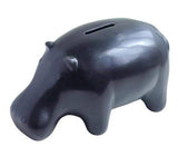 Tirelire hippopotame noir en céramique