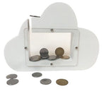 tirelire nuage blanc avec pieces monnaie